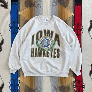 Vintage 90s University Of Iowa Hawkeyes Crewneck Sweatshirt Size XL Made In USA